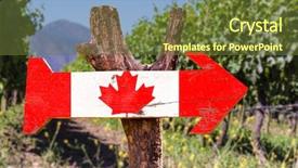  Presentation with nova scotia - PPT theme enhanced with nova scotia - canada flag wooden sign background and a tawny brown colored foreground