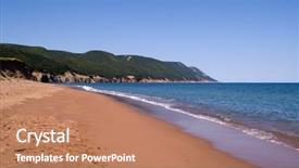  Presentation with blue waves - Amazing slides having nova scotia - orange sand beach waves backdrop and a coral colored foreground