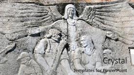  Presentation with nova scotia - Cool new PPT theme with nova scotia - rock carving of an angel backdrop and a light gray colored foreground