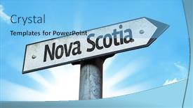  Presentation with nova scotia - Beautiful theme featuring nova scotia direction sign backdrop and a light blue colored foreground