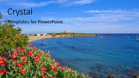  Presentation with nova scotia wood - Theme having nova tabarca beach in alicante background and a light blue colored foreground