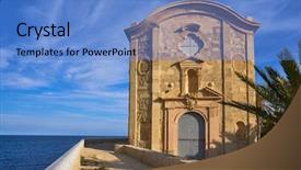  Presentation with church flyers - PPT theme enhanced with nova tabarca church of san background and a teal colored foreground