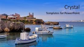  Presentation with port - Theme having nova tabarca island port background and a light blue colored foreground