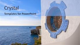  Presentation with island - Slide deck with nova tabarca island white facades background and a  colored foreground