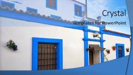  Presentation with nova scotia culture - PPT theme with nova tabarca island white facades background and a light blue colored foreground