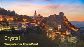  Presentation with italy - PPT layouts having novara-di-sicilia-italy-village background and a tawny brown colored foreground