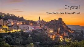  Presentation with italy - Slides consisting of novara-di-sicilia-italy-village background and a  colored foreground