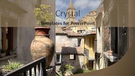  Presentation with village - Audience pleasing slide set consisting of novara-di-sicilia-mountain-village backdrop and a coral colored foreground