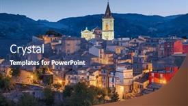  Presentation with dawn - Presentation theme consisting of novara-di-sicilia-sicily-italy background and a ocean colored foreground