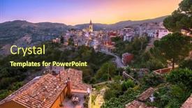  Presentation with dawn - Slide deck having novara-di-sicilia-sicily-italy background and a tawny brown colored foreground