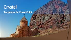  Presentation with armenia - Theme enhanced with novarank monastery in armenia photo background and a teal colored foreground