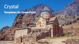  Presentation with armenia - Cool new presentation theme with novarank monastery in armenia photo backdrop and a teal colored foreground