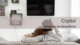  Presentation with view - Beautiful slide deck featuring novel - back view photo of young backdrop and a light gray colored foreground