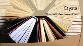  Presentation with top view - Amazing PPT layouts having novel - group of books on wooden backdrop and a lemonade colored foreground