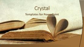  Presentation with heart book - Beautiful theme featuring novel - heart shaped book pages backdrop and a cream colored foreground