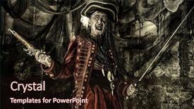  Presentation with novel - PPT theme having novel terrible evil pirate risen background and a wine colored foreground