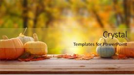  Presentation with harvest - Amazing presentation theme having november - autumn background with maple leaves backdrop and a yellow colored foreground