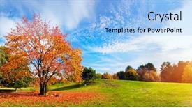  Presentation with november - PPT layouts featuring november - autumn fall landscape background and a light blue colored foreground