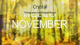  Presentation with november - Colorful PPT layouts enhanced with november - blurred autumn landscape of forest backdrop and a yellow colored foreground