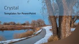  Presentation with trail - Presentation theme having november-dusk-over-a-bike background and a light blue colored foreground