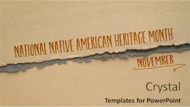  Presentation with november - Presentation theme featuring november-national-native-american-heritage background and a coral colored foreground