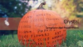  Presentation with craft - Presentation theme having november thanks - thankful pumpkin autumn craft background and a coral colored foreground