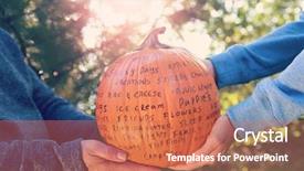  Presentation with gratitude - Cool new presentation theme with november thanks - thankful pumpkin craft project held backdrop and a coral colored foreground