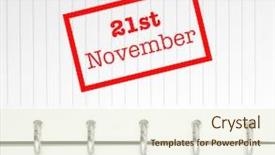  Presentation with agenda - Colorful slide set enhanced with november written on an agenda backdrop and a cream colored foreground