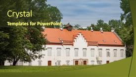  Presentation with croatia - PPT theme with novi-dvori-castle-in-zapresic background and a tawny brown colored foreground