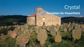  Presentation with historical heritage - Slide deck having novi-pazar-serbia-26-july background and a ocean colored foreground