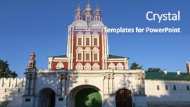  Presentation with church christian - Audience pleasing slides consisting of novodevichy convent in the early backdrop and a teal colored foreground