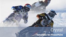  Presentation with bikers - Slides having novosibirsk-russia-december-20-2014 background and a ocean colored foreground