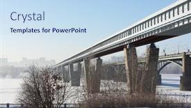  Presentation with winter river - Cool new presentation theme with novosibirsk-russia-december-20-2014 backdrop and a sky blue colored foreground