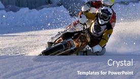  Presentation with bikers - Beautiful presentation featuring novosibirsk-russia-december-20-2014 backdrop and a seafoam green colored foreground