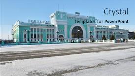  Presentation with passengers - Slides enhanced with novosibirsk-russia-january-11-2015 background and a light blue colored foreground