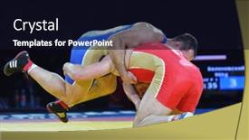  Presentation with wrestling - Theme with novosibirsk-russia-november-8-2014 background and a wine colored foreground