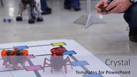  Presentation with robots - PPT layouts having novosibirsk-russia-october-5-2014 background and a light blue colored foreground