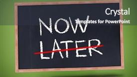  Presentation with later - Beautiful slide deck featuring now and later written backdrop and a tawny brown colored foreground