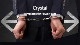  Presentation with chalk line set of grunge - Presentation theme featuring now arrested men with handcuffs background and a dark gray colored foreground