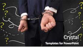  Presentation with chalk line set of grunge - PPT layouts enhanced with now arrested men with handcuffs background and a black colored foreground