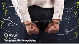  Presentation with chalk line set of grunge - Colorful slide set enhanced with now arrested men with handcuffs backdrop and a wine colored foreground