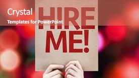  Presentation with colorful fancy carp fish koi - PPT theme consisting of now hiring - hire me card with colorful background and a coral colored foreground