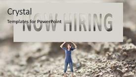  Presentation with hiring - PPT layouts with now hiring words on blank background and a light gray colored foreground