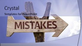  Presentation with later - Slides with now later - mistakes wooden sign background and a light blue colored foreground