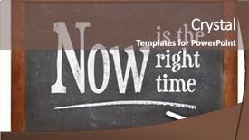 Presentation with motivational - PPT theme with now is the right time background and a tawny brown colored foreground