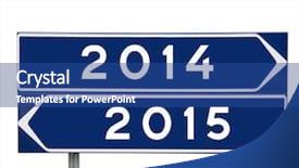  Presentation with road signs - Presentation theme having now year - 2014 or 2015 choise background and a ocean colored foreground