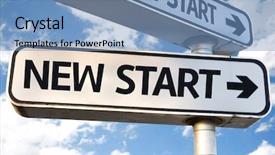  Presentation with direction - Presentation consisting of now year - new start direction sign background and a teal colored foreground