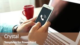  Presentation with phone - Beautiful slides featuring nowadays - man using mobile phone backdrop and a  colored foreground