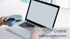  Presentation with office ergonomics man worker exercising - Amazing presentation design having nowadays - man working with laptop backdrop and a light gray colored foreground