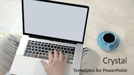  Presentation with home inspections - Cool new slide deck with nowadays - man working with laptop backdrop and a light gray colored foreground